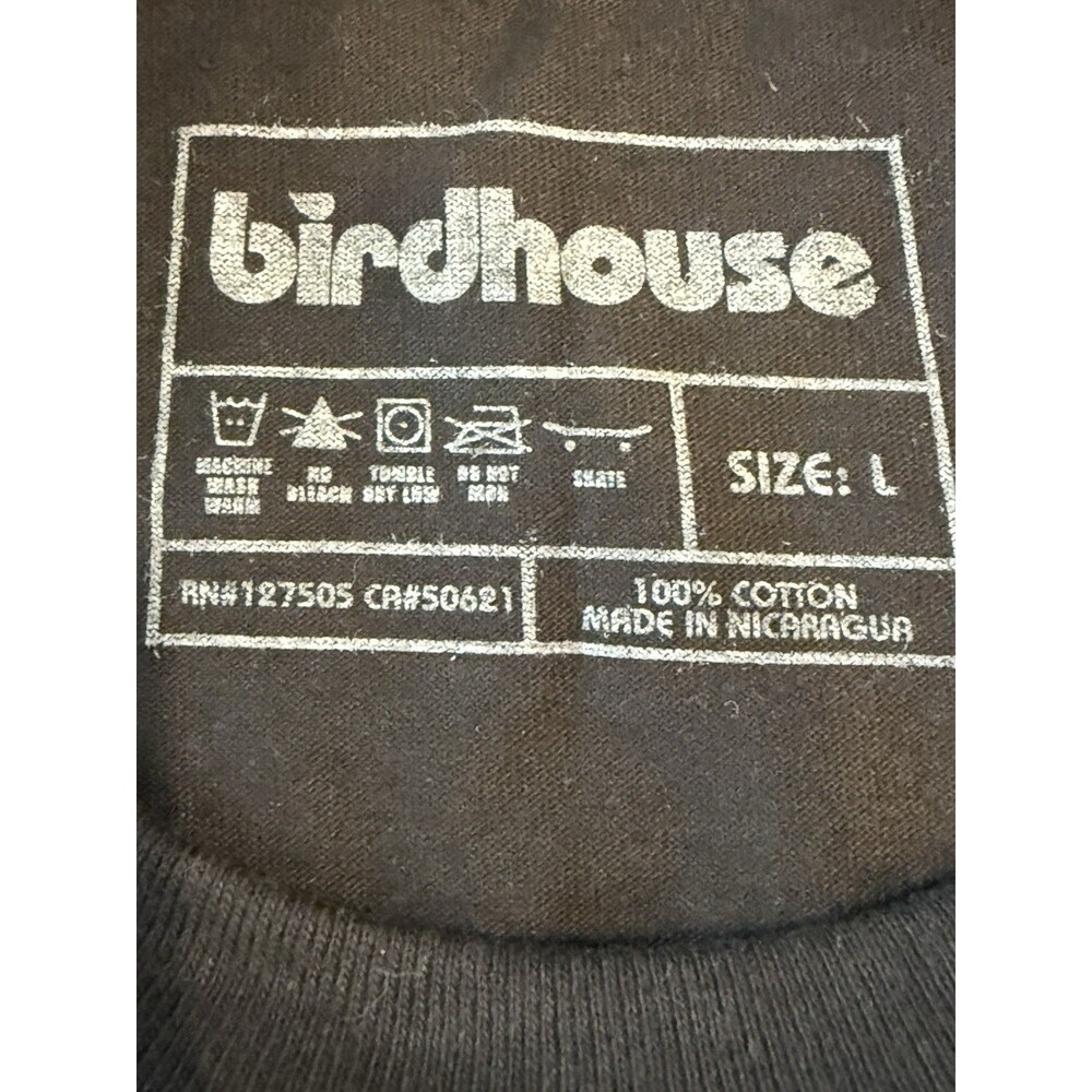 Birdhouse Inception Reese Nelson Tee Shirt Crew Neck Black Size Large NWOT - Picture 3 of 5